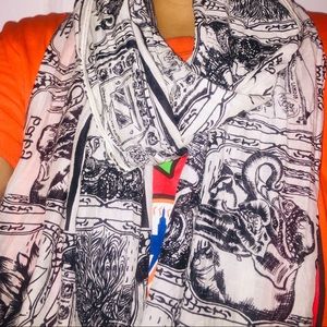 L.A.M.B by gwen stefani black/white henna scarf